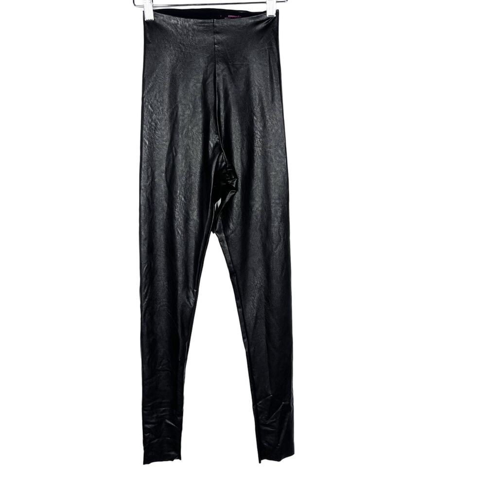 Commando Small S Black Faux Leather Leggings Perfect Control High Rise Womens